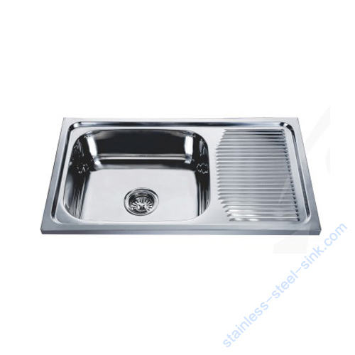 Single Bowl with Drainboard Kitchen Sink WY-7544