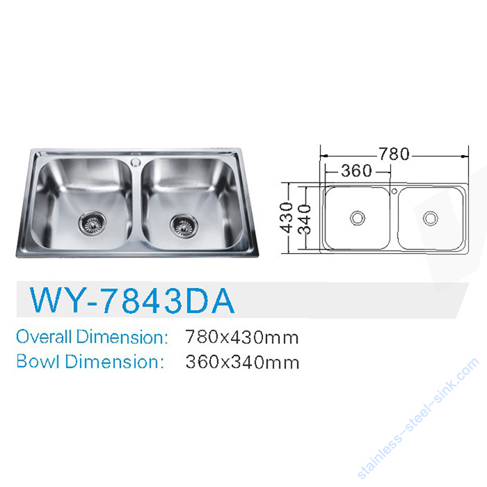 Double Bowl Kitchen Sink WY-7843DA