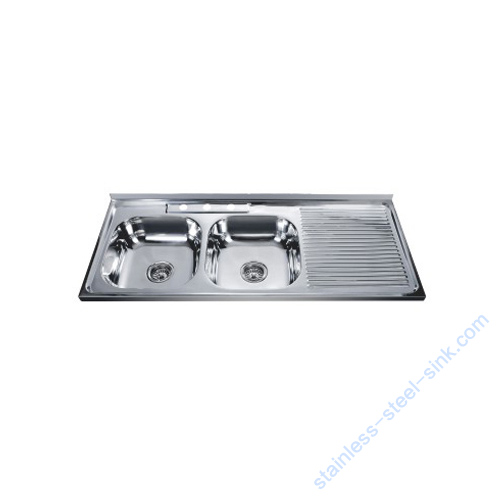Double Bowl with Drainboard Kitchen Sink WY-12050DA