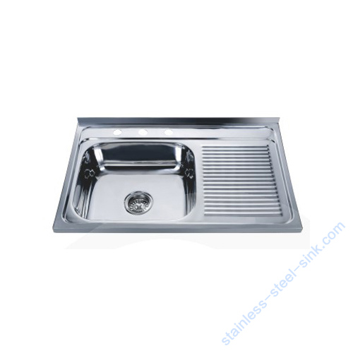 Single Bowl with Drainboard Kitchen Sink WY-8050SC