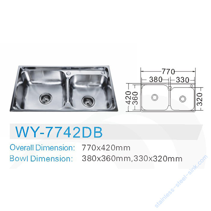 Double Bowl Kitchen Sink WY-7742DB