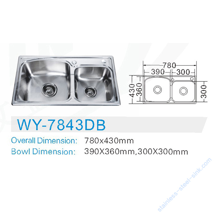 Double Bowl Kitchen Sink WY-7843DB