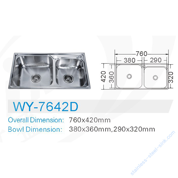 Double Bowl Kitchen Sink WY-7642D