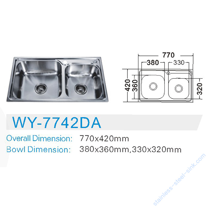 Double Bowl Kitchen Sink WY-7742DA