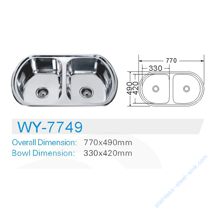 Double Bowl Kitchen Sink WY-7749D