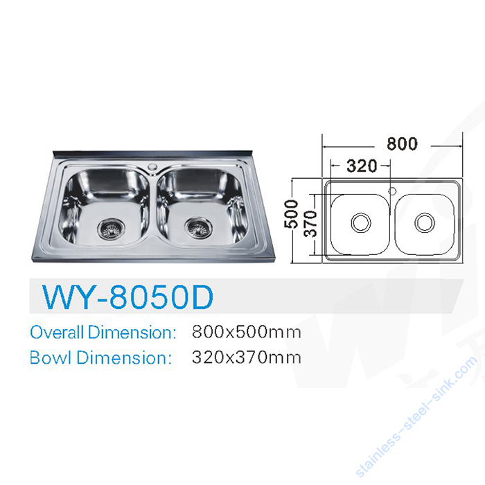 Double  Bowl Kitchen Sink WY-8050D