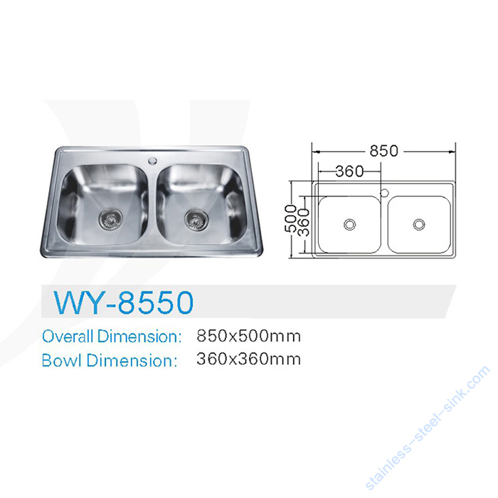 Double Bowl Kitchen Sink WY-8550