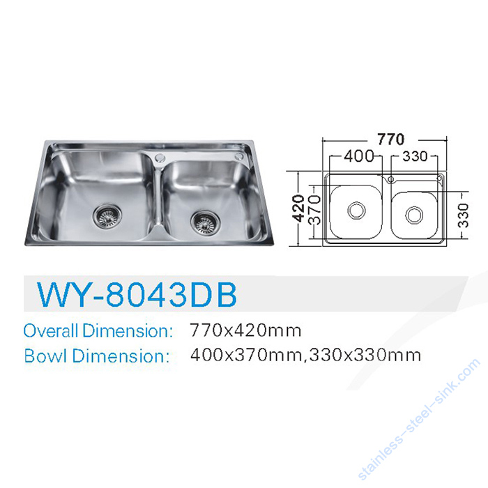 Double Bowl Kitchen Sink WY-8043DB