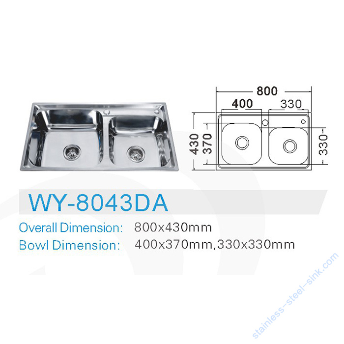 Double  Bowl Kitchen Sink WY-8043DA