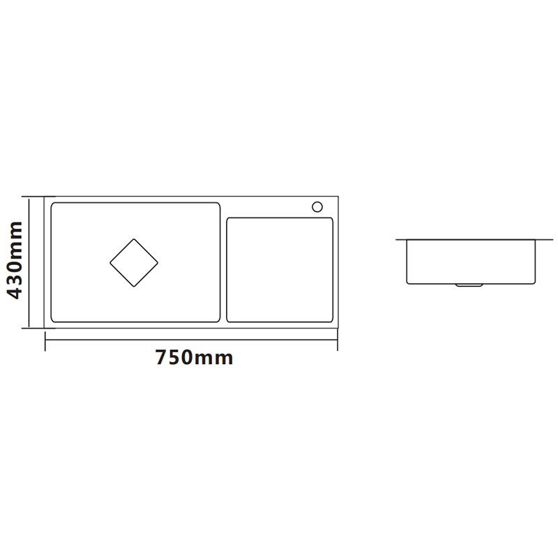 Pressed and Welded Kitchen Sink 7543 7843 8045 8245